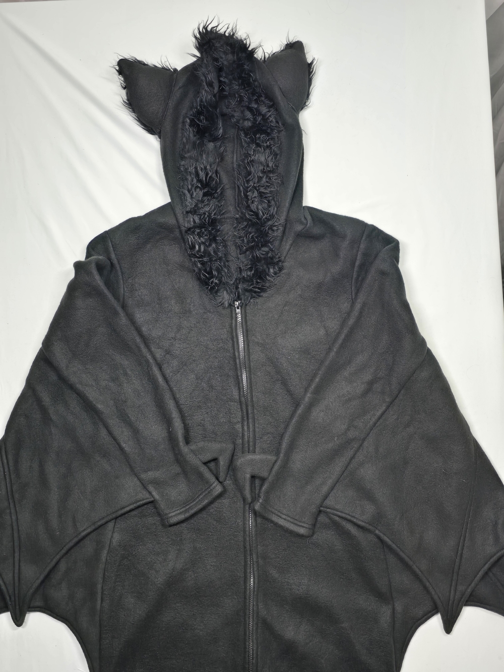 NWOT Leg Avenue Black Bat Wing Zip Up Hooded Costume Jacket Size L - Picture 2 of 10